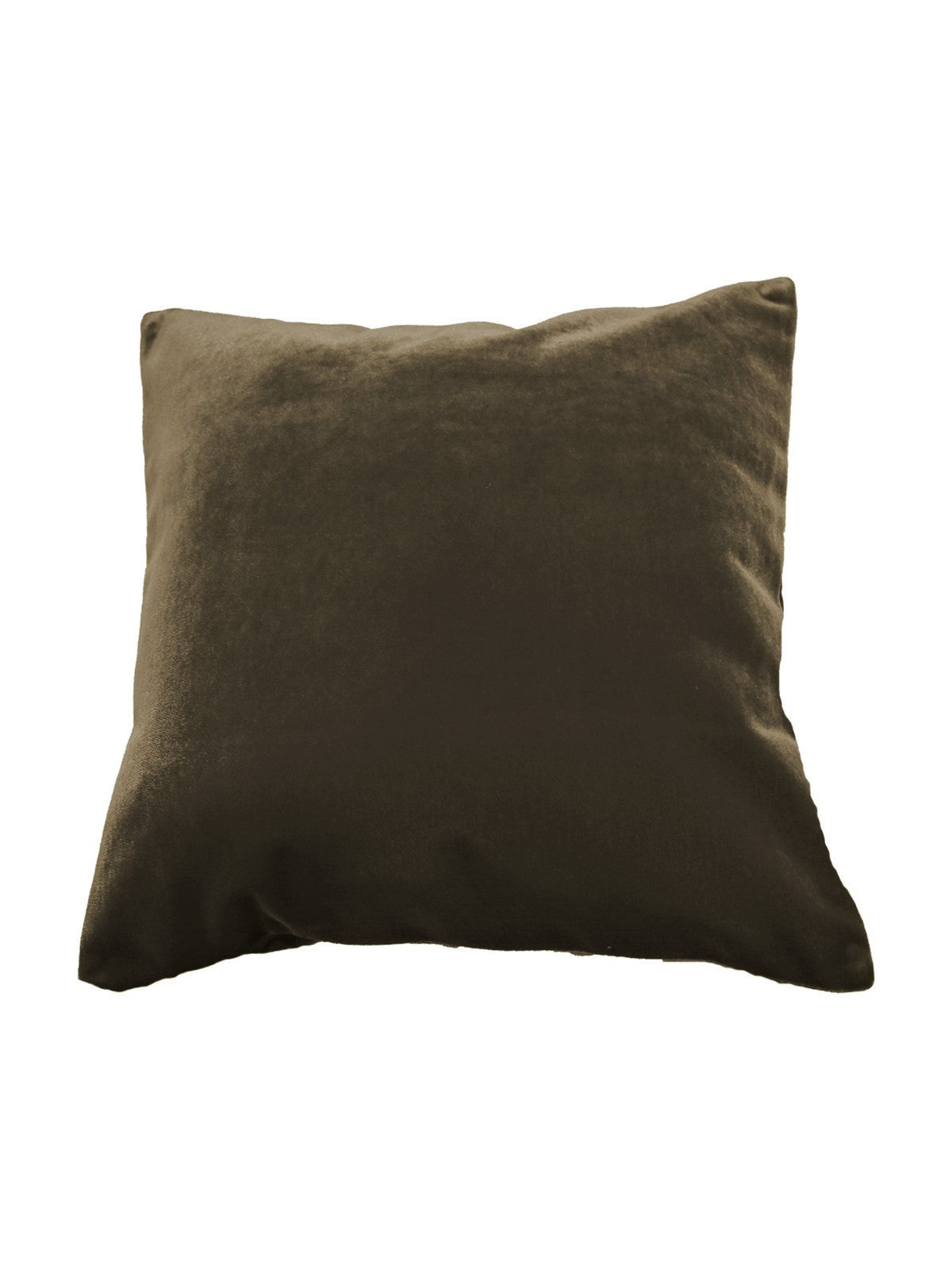 Olive green plain velvet cushion cover