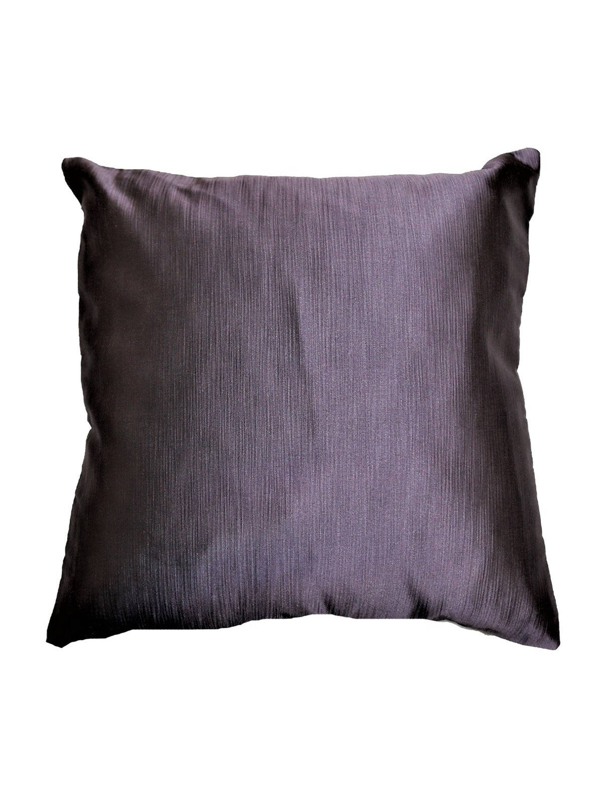 Dark mauve-grey plain cushion cover with a subtle sheen