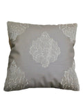 Grey Embroidered Cushion Cover front view
