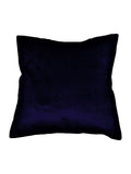 Blue Plain Velvet Cushion Cover front view