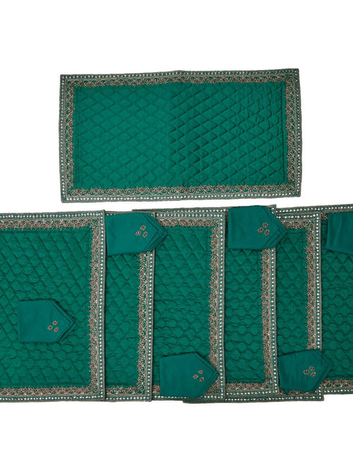 Sequence Work with Diamond Stitched line Table Mat