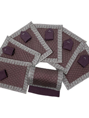 Purple Stitched Polysilk Table Mat front view