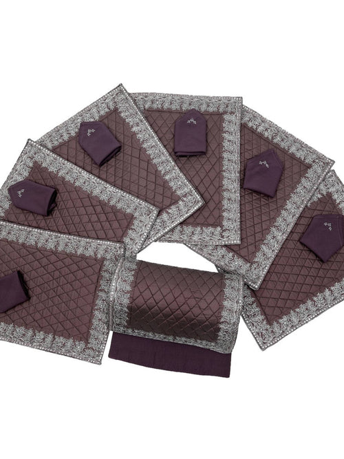 Sequence Work with Diamond Stitched line Table Mat
