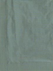 Coordinate silk fabric in a fine slate blue-green and cream gingham micro-check
