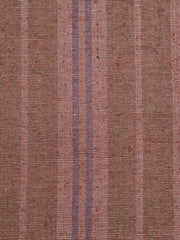 Dusty rose-pink silk upholstery fabric with a woven stripe and thin lavender accent