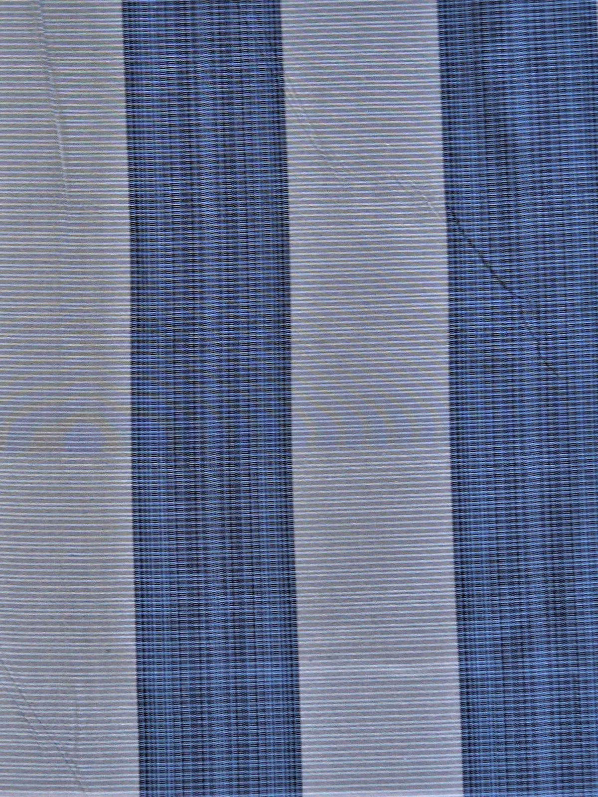 Navy and grey silk upholstery fabric in a candy stripe weave