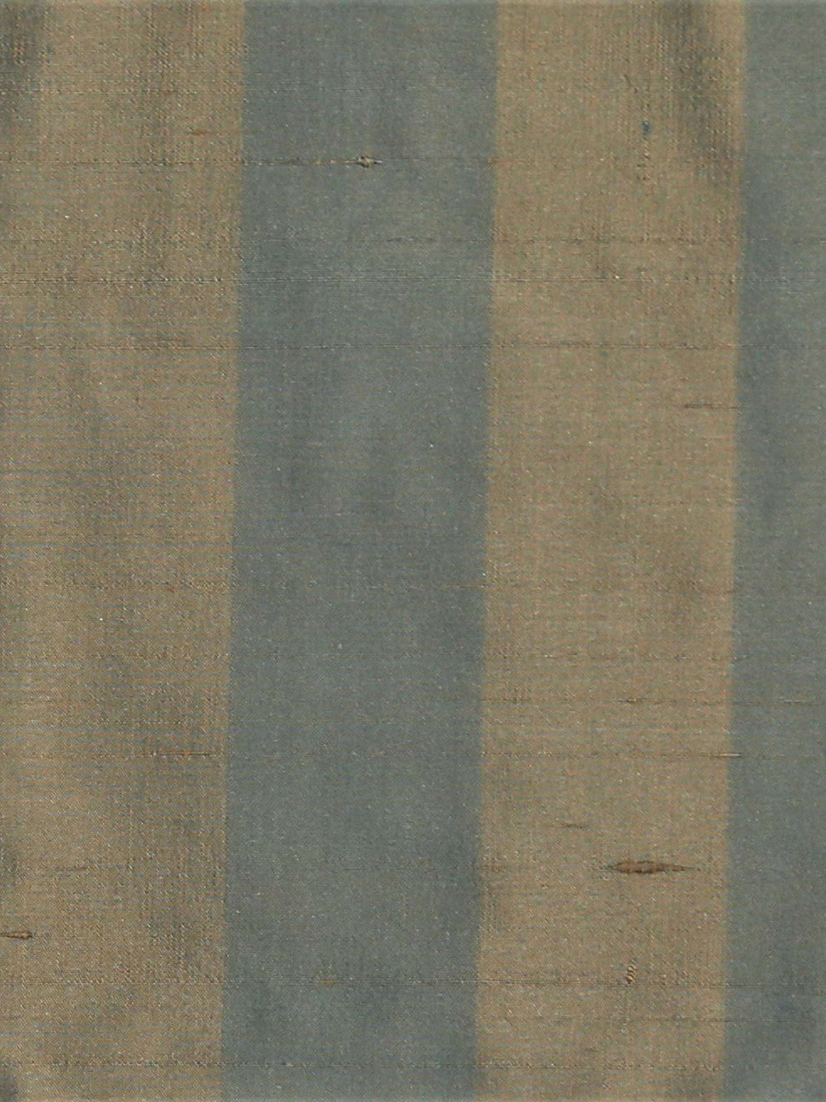 Premium silk upholstery fabric in broad sand and slate blue-grey stripes