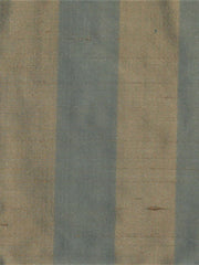 Premium silk upholstery fabric in broad sand and slate blue-grey stripes