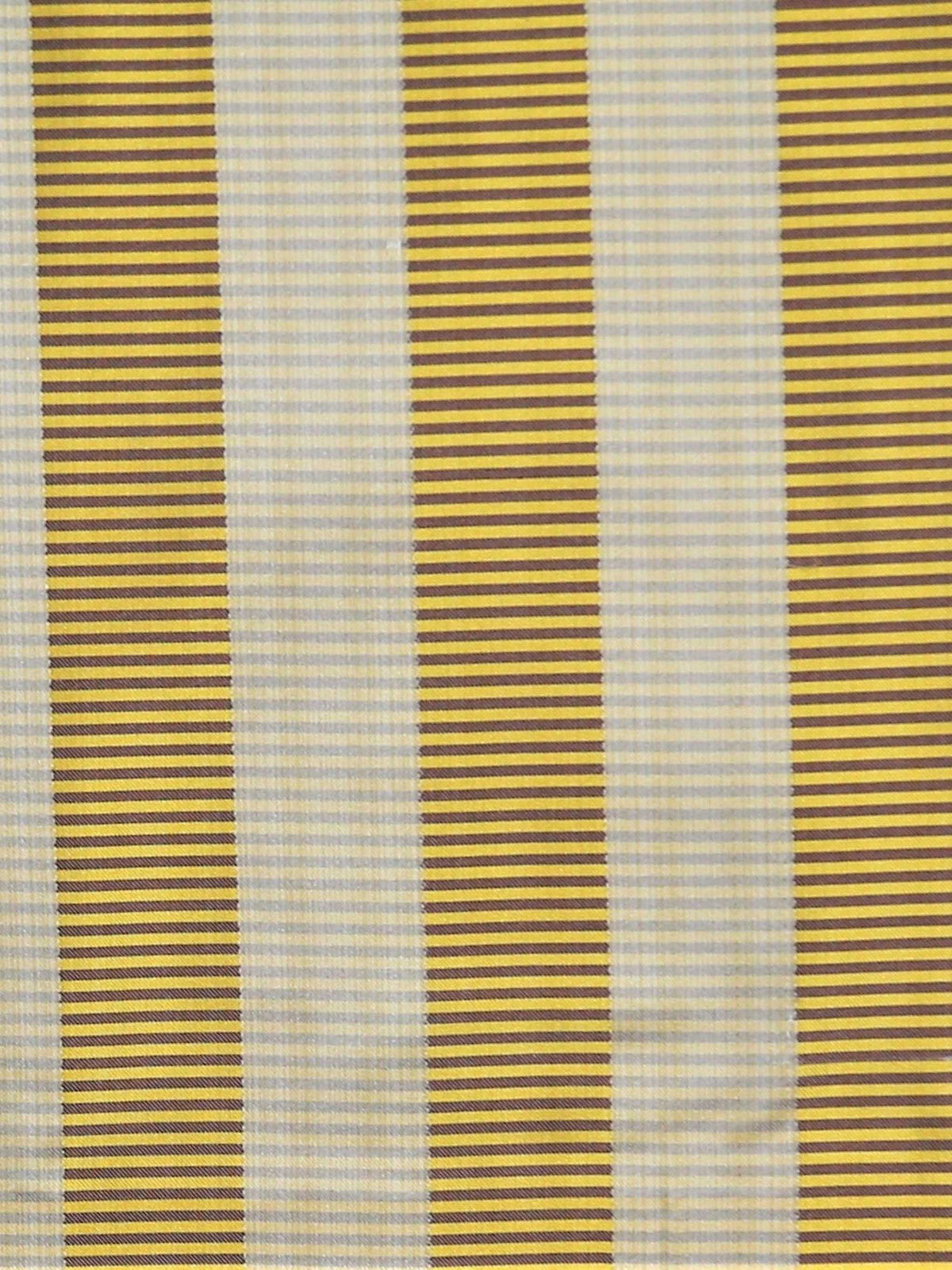 Gold, maroon, and cream silk upholstery fabric in a woven stripe