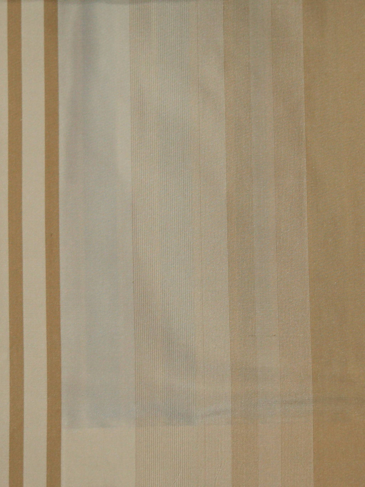 Beige, cream, and soft blue-grey striped silk upholstery fabric