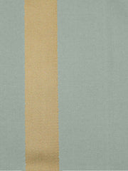 Sage-grey silk upholstery fabric with a single gold-tan stripe band