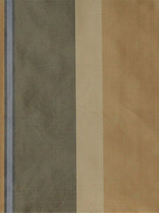 Olive-grey, beige, and tan silk upholstery fabric in a colour-block stripe with a slate-blue accent