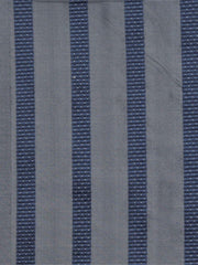 Grey silk upholstery fabric with a navy dotted pinstripe