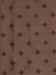 Bronze-brown silk upholstery fabric with small dark diamond motifs