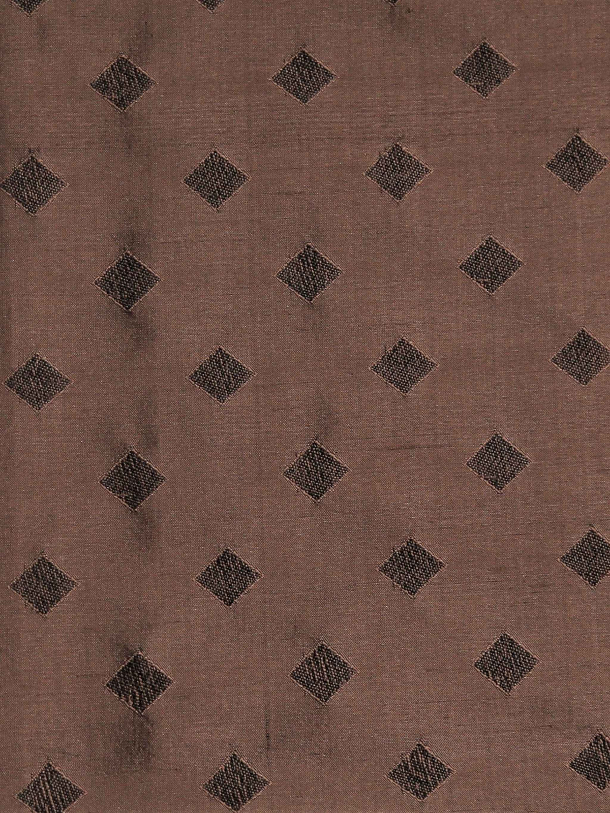 Bronze-brown silk upholstery fabric with small dark diamond motifs