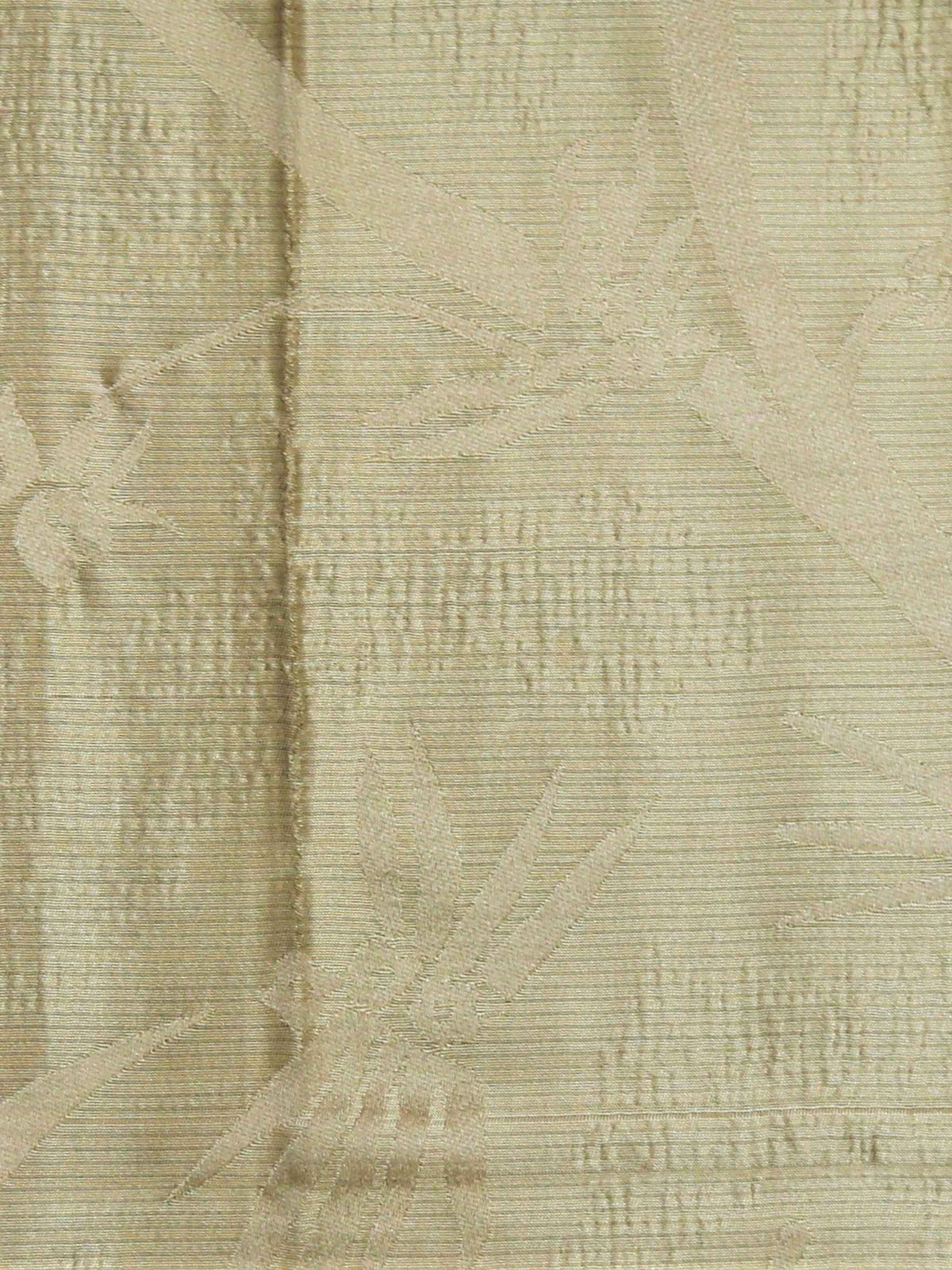 Champagne silk upholstery fabric with a tone-on-tone bamboo-leaf jacquard