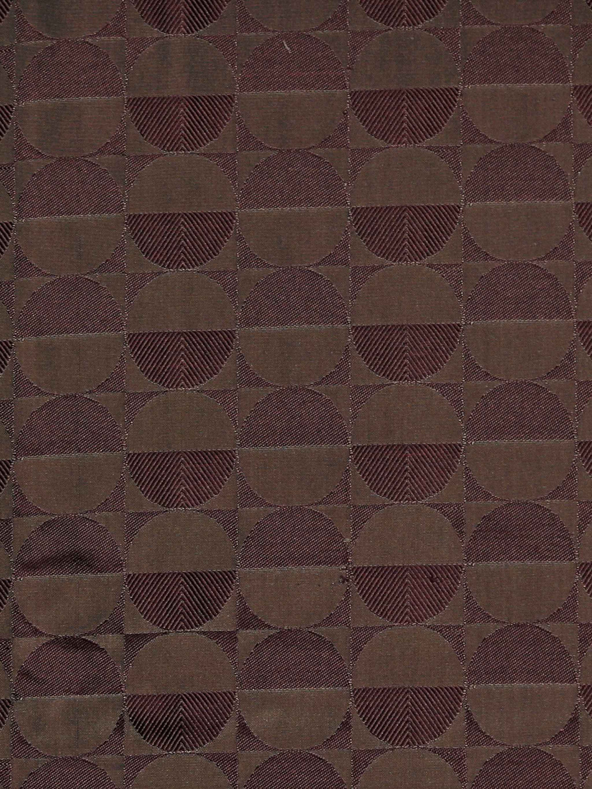 Maroon silk upholstery fabric with a tone-on-tone checkerboard medallion pattern