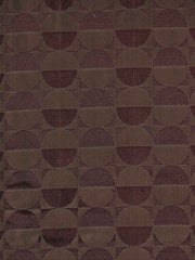 Maroon silk upholstery fabric with a tone-on-tone checkerboard medallion pattern