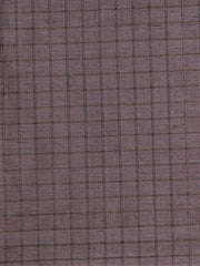 Dusty mauve-purple silk upholstery fabric with a fine windowpane check