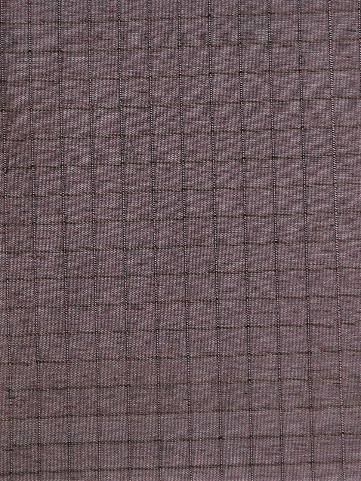 Dusty mauve-purple silk upholstery fabric with a fine windowpane check