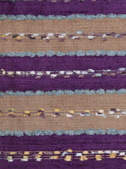 Purple and tan silk upholstery fabric with a multicolour flecked yarn stripe
