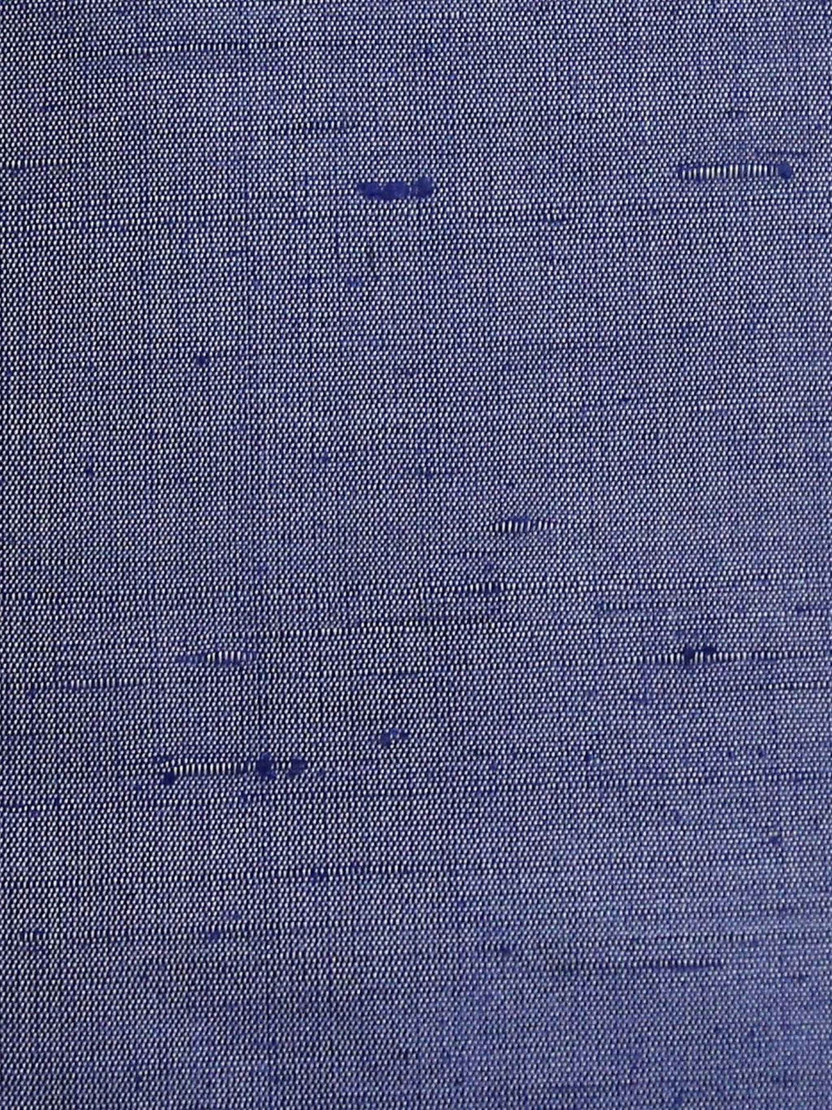 Periwinkle-blue silk upholstery fabric in a plain, even colour