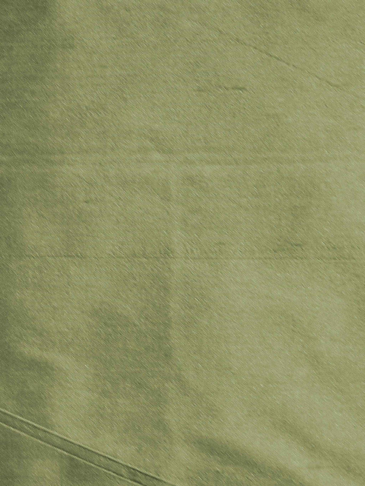 Olive-green silk upholstery fabric in a plain, even colour