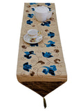 Beige Patchwork Velvet Table Runner 13 X 108 inch front view