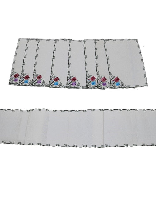 Water Filling Stiched with Embroidery Table Mat