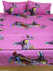 Purple Printed Cotton AC Set front view