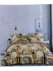 Brown Printed Cotton AC Set front view
