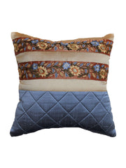 Grey Patchwork Polyester Cushion Covers 12x12 inch front view