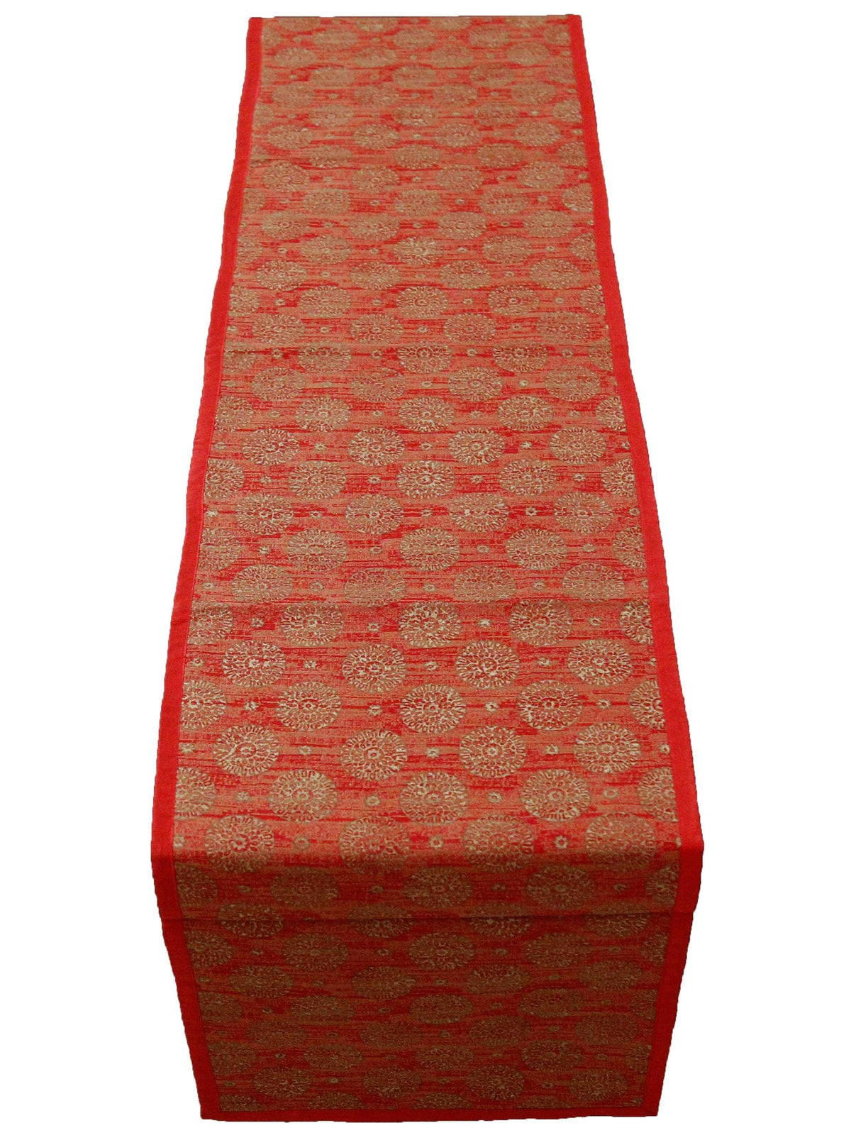 Maroon Dupion Silk Table Runner 13 X 90 inch front view