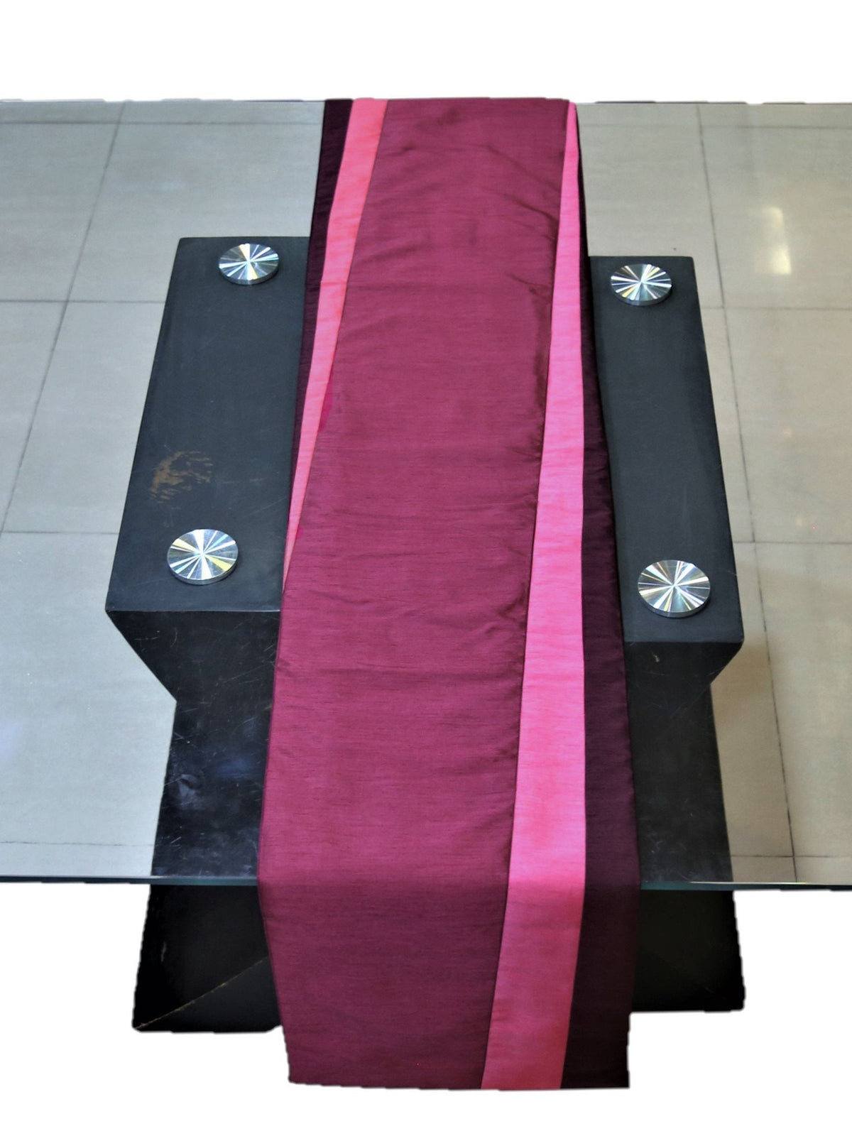 Pink Polyester Table Runner 13 X 90 inch front view