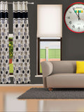 Black Polyester Ready-made Curtain 7x4 feet front view