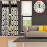 Black Polyester Ready-made Curtain 7x4 feet front view