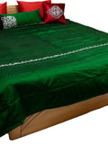 Pearl PolySilk Quilted BedCover Set-(1 bedcover+ 3 Pillow Covers + 2 Cushion Covers) - Jagdish Store Karol Bagh Online Since 1965