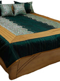 Patch Work PolySilk Quilted BedCover Set-(1 bedcover+ 2 Pillow Covers + 2 Cushion Covers) - Jagdish Store Karol Bagh Online Since 1965