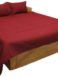 Maroon Plain Cotton Bedcover front view