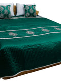 Sequence Embroidery Quilted Double Bedcover with 2 Pillow Covers and 2 Cushion Covers