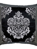 Black Embroidered Polyester Cushion Covers 24x24 inch front view