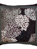 Grey Embroidered Polyester Cushion Covers 24x24 inch front view