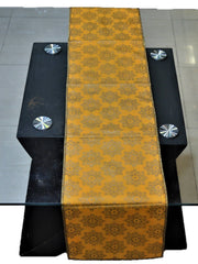 Yellow Embroidered Non Woven Table Runner 13 X 108 inch front view