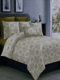 Grey Printed Cotton Bed Sheet 120x120 front view