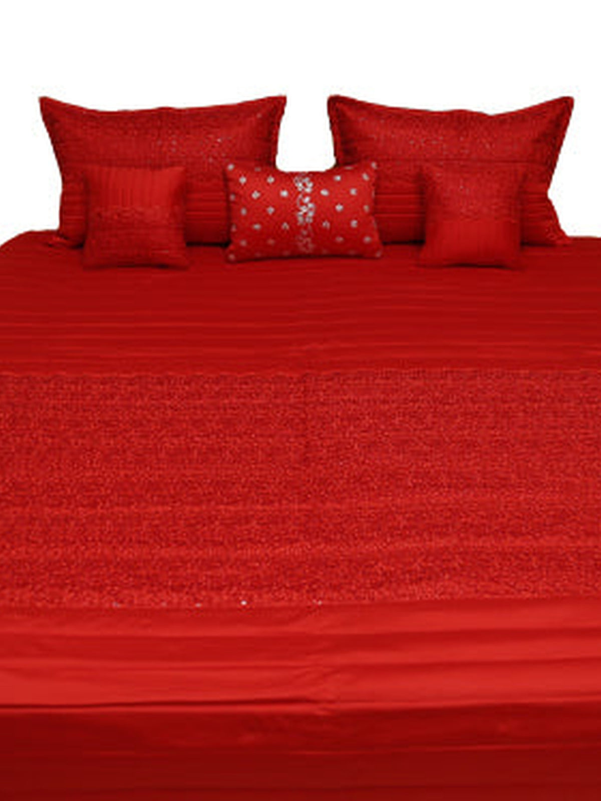 Turkish Beauty Double Bed BedCover 6 Pcs Set(1 bedcover+ 2 Pillow Covers + 2 Cushion Covers + 1 Highlighter) - Jagdish Store Online 