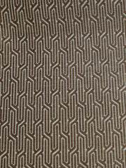 Turbo chenille jacquard upholstery fabric in fawn and gold with a geometric fret pattern