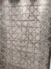 Ivory rug with fine russet criss-cross lattice lines, Bellagio Elite 134822