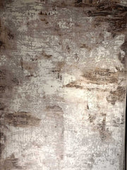 Brown and cream distressed abstract rug with a soft sheen, carpet 134802