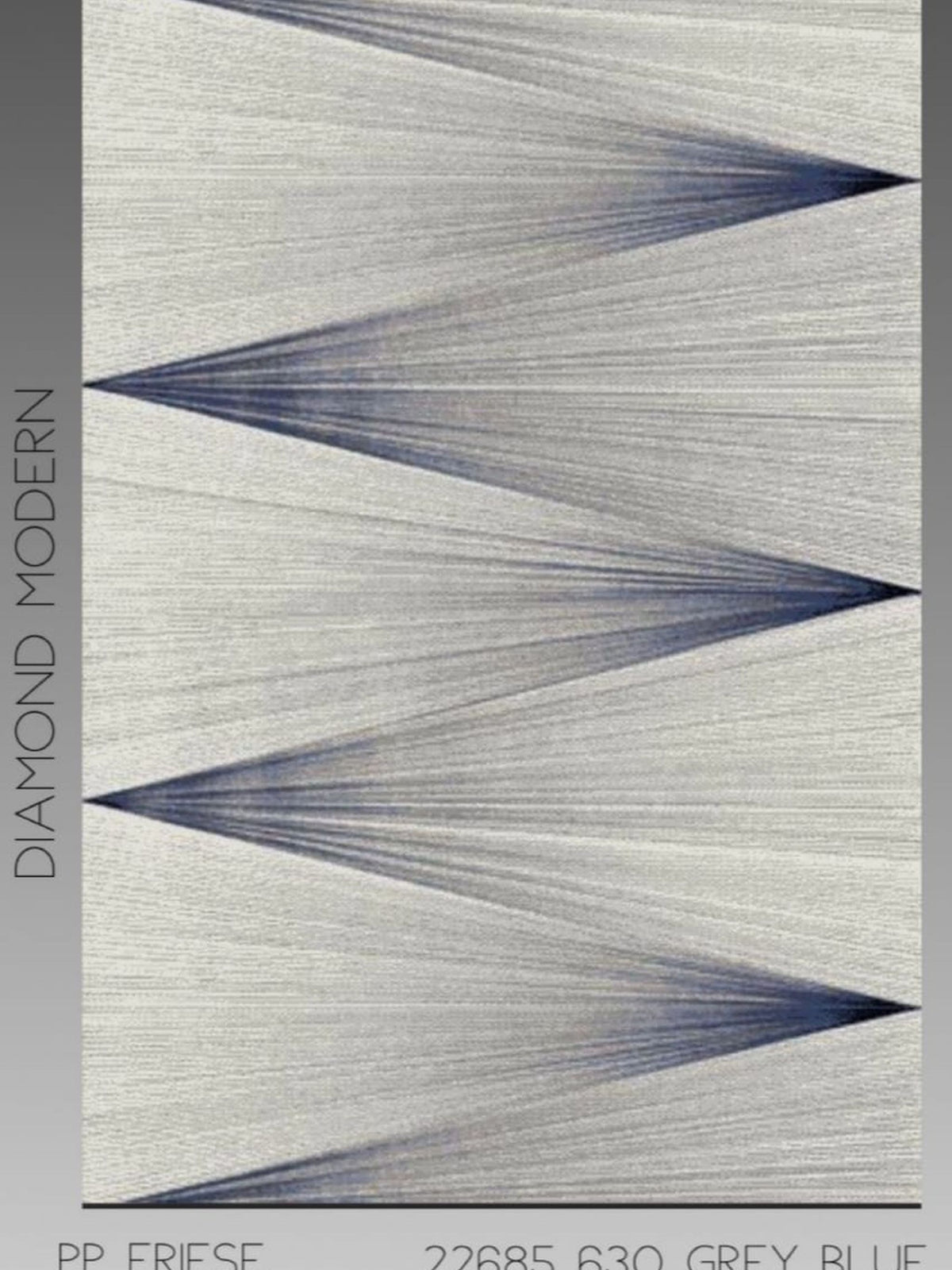 Supplier card: Diamond Modern grey-blue chevron rug, PP Frese 20885 630