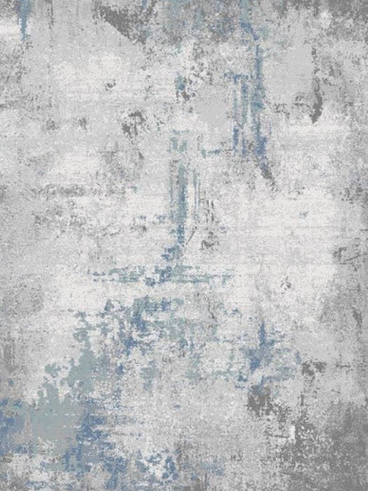 Vogue Bellagio rug in a distressed grey and blue abstract design, top-down view